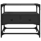 vidaXL TV-Schrank mit Glasplatte Schwarz 60x35x51 cm Holzwerkstoff