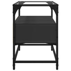 vidaXL TV-Schrank mit Glasplatte Schwarz 60x35x51 cm Holzwerkstoff
