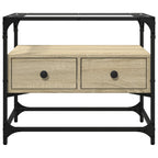 vidaXL TV-Schrank mit Glasplatte Sonoma-Eiche 60x35x51cm Holzwerkstoff