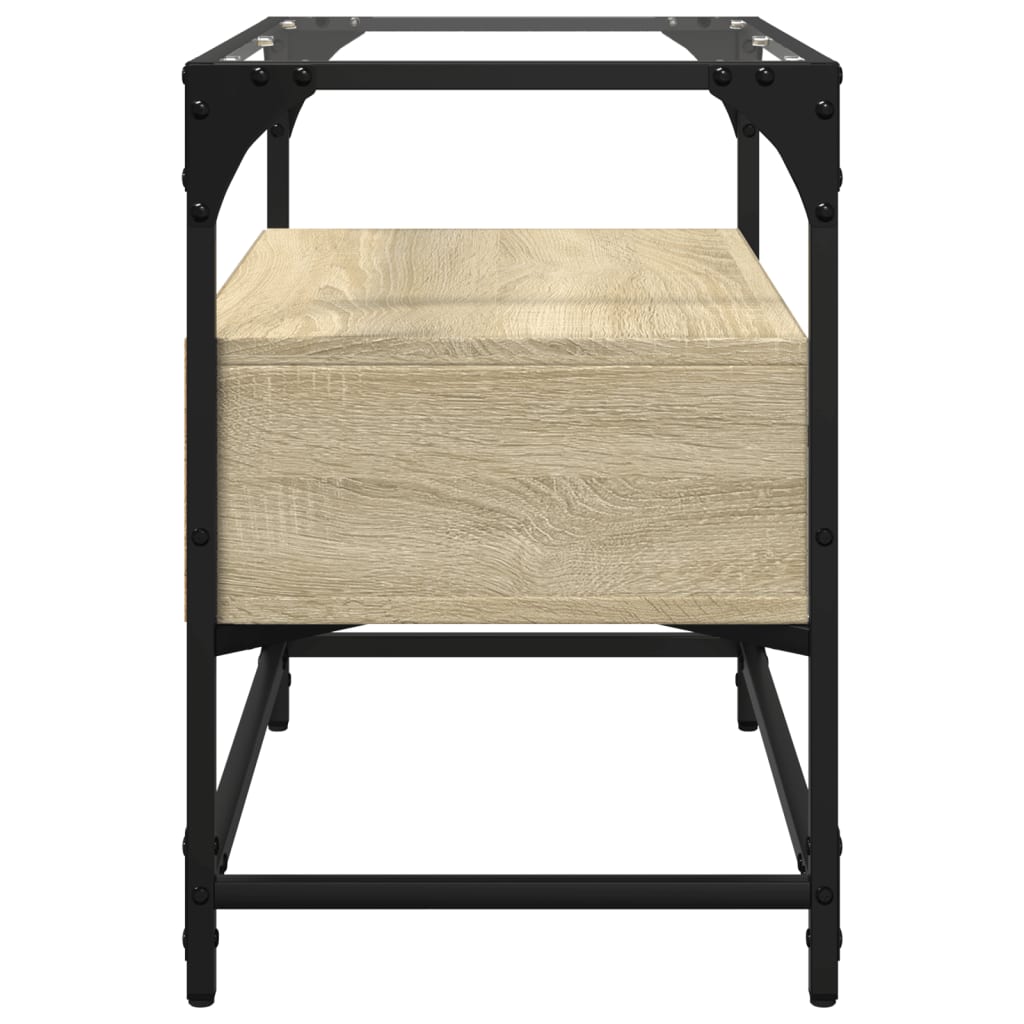 vidaXL TV-Schrank mit Glasplatte Sonoma-Eiche 60x35x51cm Holzwerkstoff