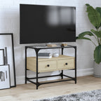 vidaXL TV-Schrank mit Glasplatte Sonoma-Eiche 60x35x51cm Holzwerkstoff