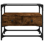 vidaXL TV-Schrank mit Glasplatte Räuchereiche 60x35x51cm Holzwerkstoff