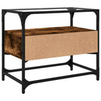 vidaXL TV-Schrank mit Glasplatte Räuchereiche 60x35x51cm Holzwerkstoff