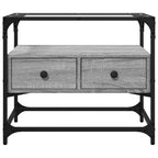 vidaXL TV-Schrank mit Glasplatte Grau Sonoma 60x35x51 cm Holzwerkstoff