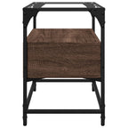 vidaXL TV-Schrank mit Glasplatte Braun Eiche 60x35x51 cm Holzwerkstoff