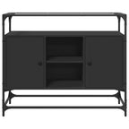 vidaXL Sideboard mit Glasplatte Schwarz 98x35x81 cm Holzwerkstoff