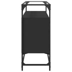 vidaXL Sideboard mit Glasplatte Schwarz 98x35x81 cm Holzwerkstoff
