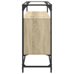 vidaXL Sideboard mit Glasplatte Sonoma-Eiche 98x35x81 cm Holzwerkstoff