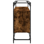 vidaXL Sideboard mit Glasplatte Räuchereiche 98x35x81 cm Holzwerkstoff