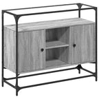 vidaXL Sideboard mit Glasplatte Grau Sonoma 98x35x81 cm Holzwerkstoff
