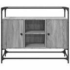 vidaXL Sideboard mit Glasplatte Grau Sonoma 98x35x81 cm Holzwerkstoff