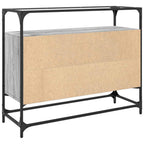 vidaXL Sideboard mit Glasplatte Grau Sonoma 98x35x81 cm Holzwerkstoff