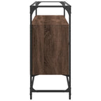 vidaXL Sideboard mit Glasplatte Braun Eiche 98x35x81 cm Holzwerkstoff