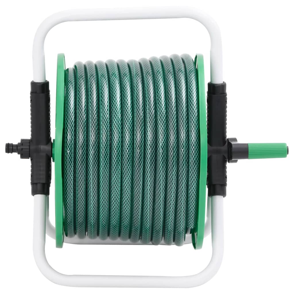 vidaXL Schlauchtrommel Freistehend Grün mit 20 m Schlauch PVC