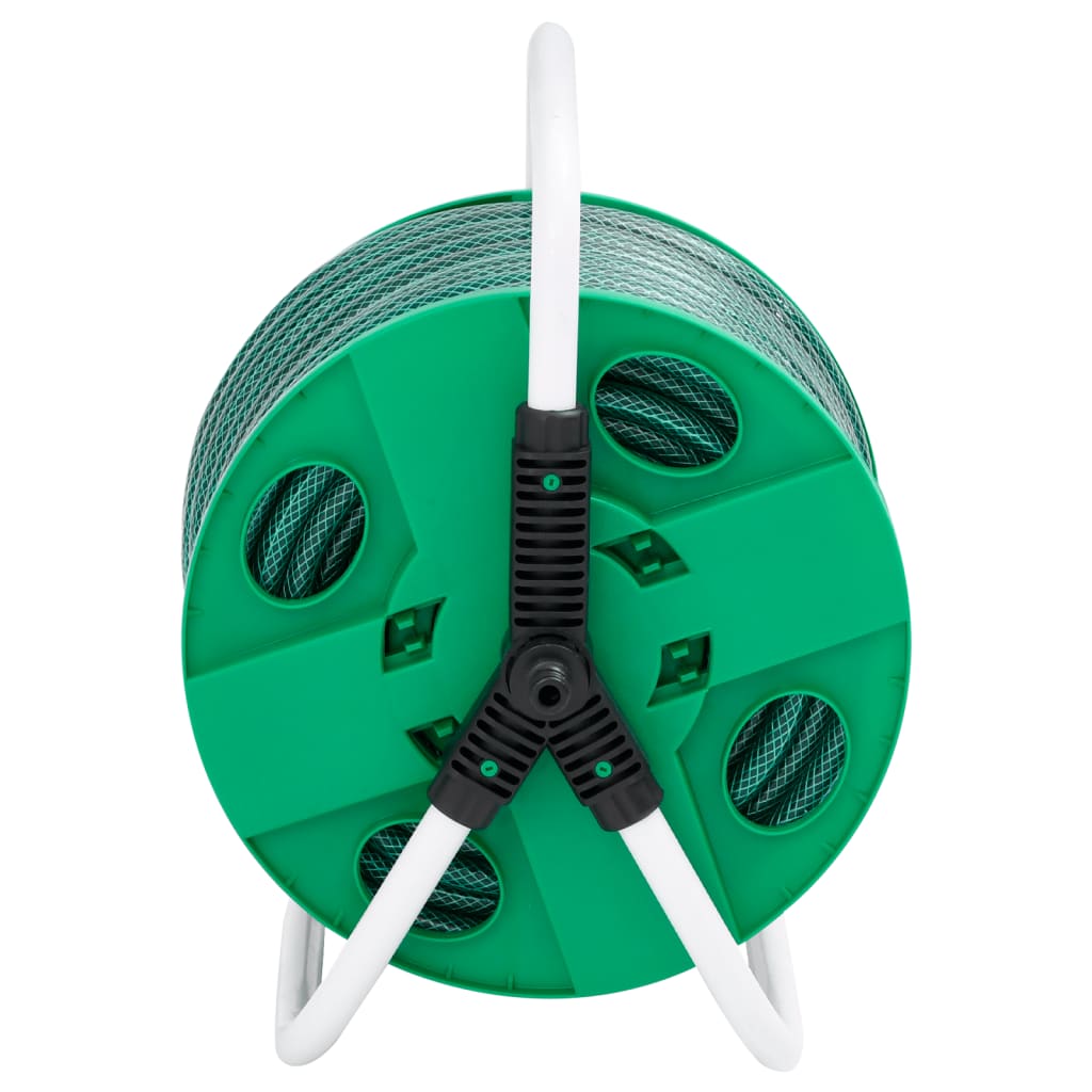 vidaXL Schlauchtrommel Freistehend Grün mit 20 m Schlauch PVC
