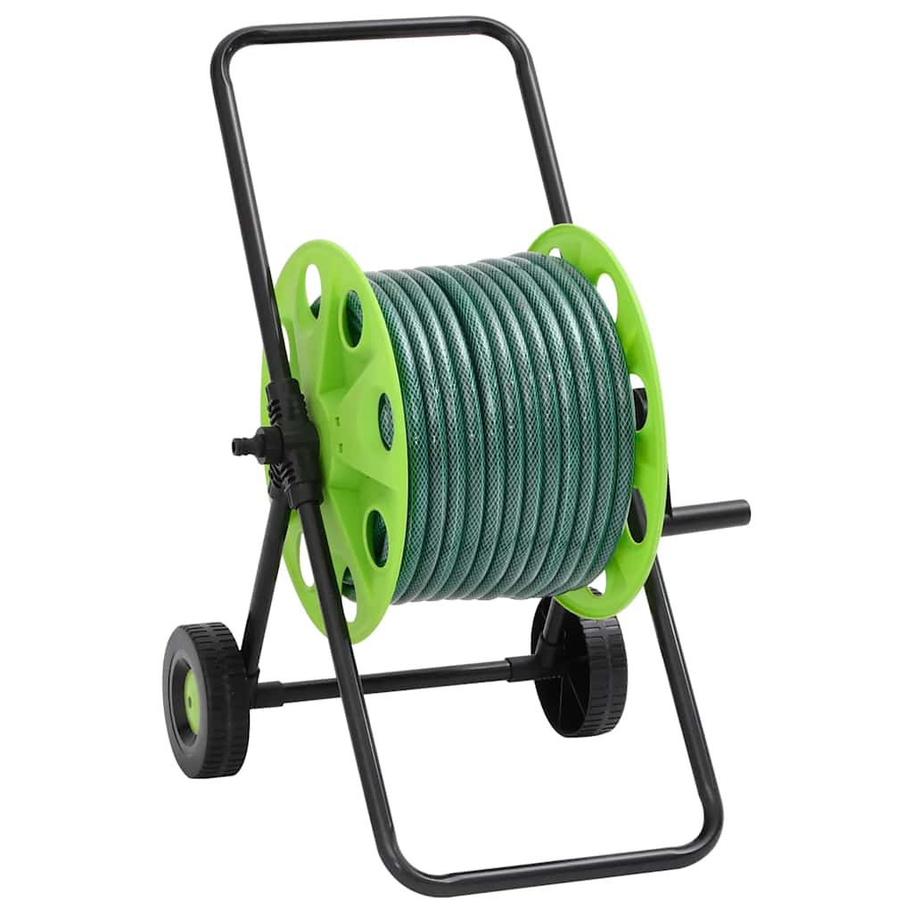 vidaXL Schlauchwagen mit Schlauchanschluss-Set 0,5" 30 m PVC Grün