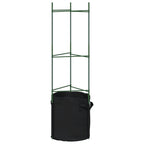 vidaXL Tomatenkäfige mit Pflanzsäcken 4 Stk. 116 cm Stahl und PP