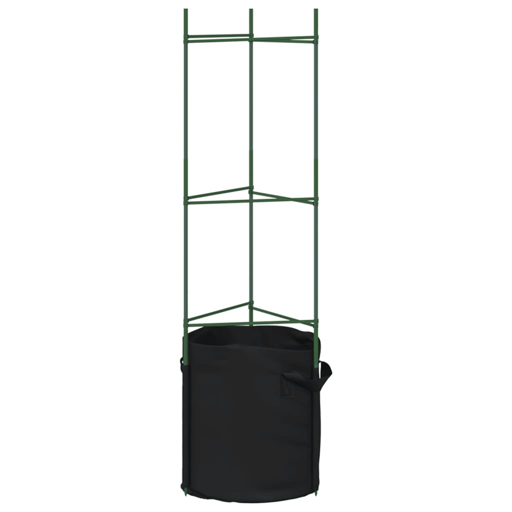 vidaXL Tomatenkäfige mit Pflanzsäcken 4 Stk. 116 cm Stahl und PP
