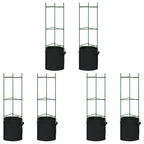 vidaXL Tomatenkäfige mit Pflanzsäcken 6 Stk. 116 cm Stahl und PP