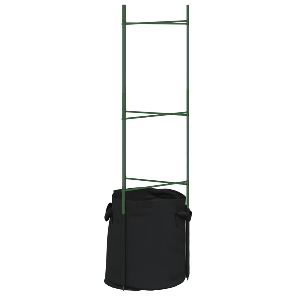 vidaXL Tomatenkäfige mit Pflanzsäcken 6 Stk. 116 cm Stahl und PP