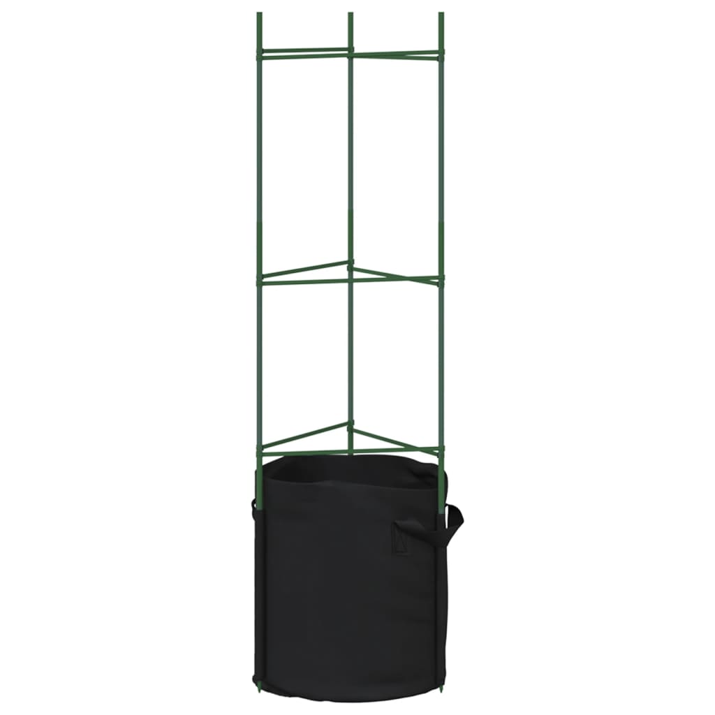 vidaXL Tomatenkäfige mit Pflanzsäcken 6 Stk. 116 cm Stahl und PP