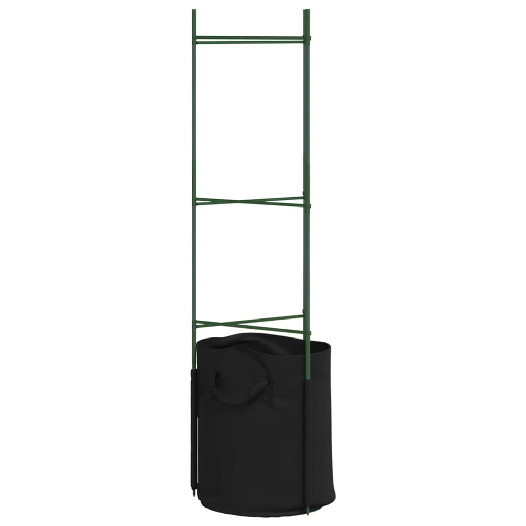 vidaXL Tomatenkäfige mit Pflanzsäcken 6 Stk. 116 cm Stahl und PP
