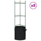 vidaXL Tomatenkäfige mit Pflanzsäcken 8 Stk. 116 cm Stahl und PP