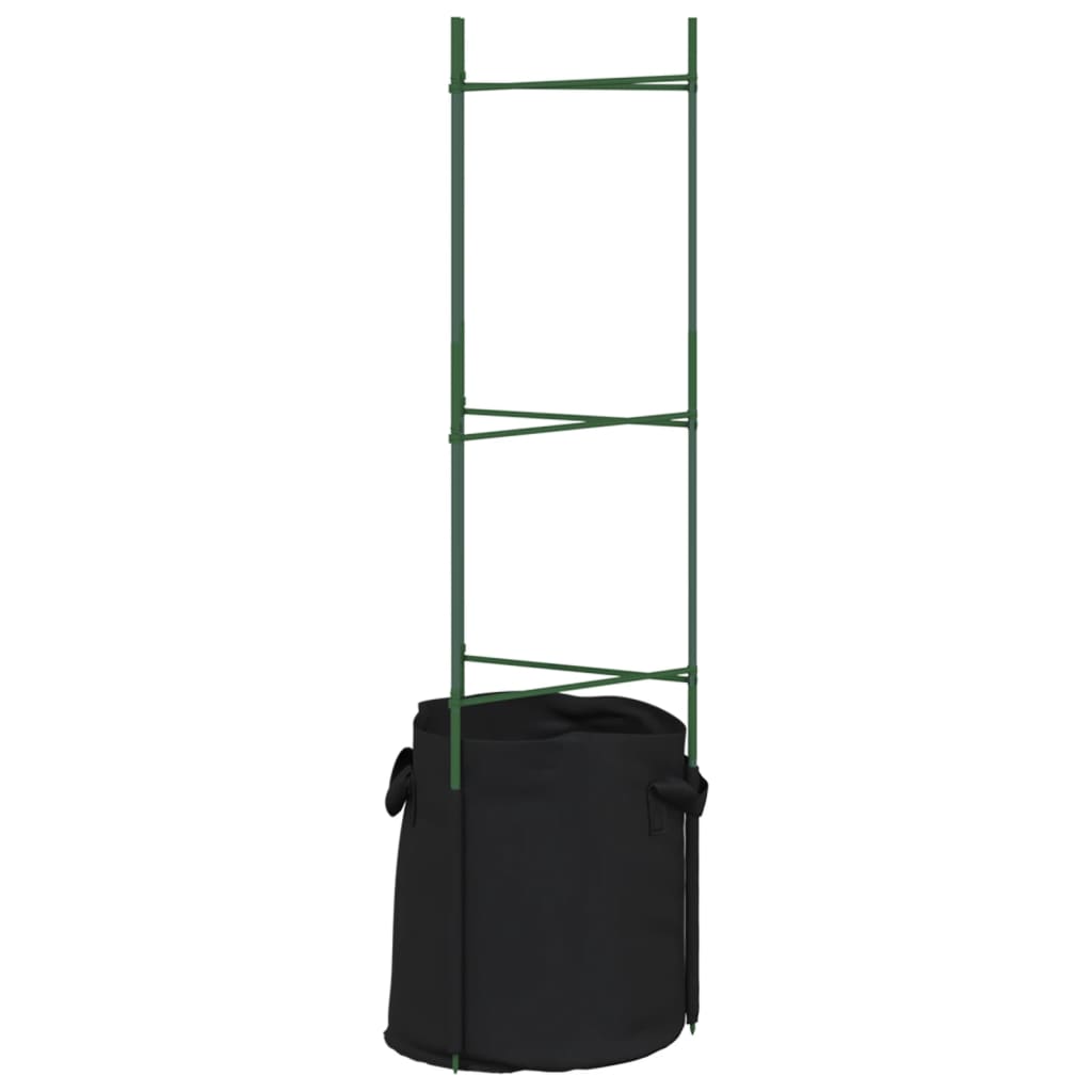 vidaXL Tomatenkäfige mit Pflanzsäcken 8 Stk. 116 cm Stahl und PP