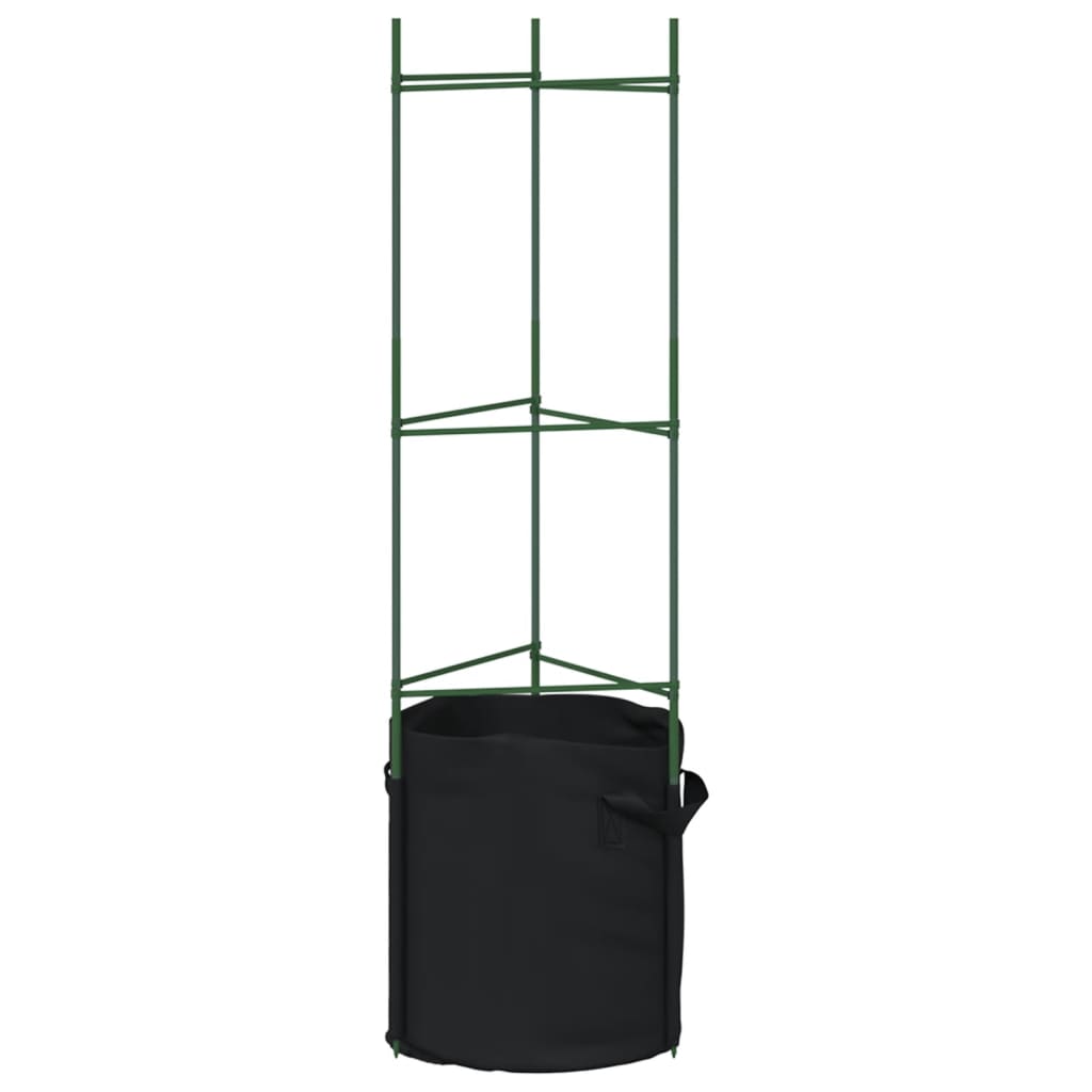vidaXL Tomatenkäfige mit Pflanzsäcken 8 Stk. 116 cm Stahl und PP