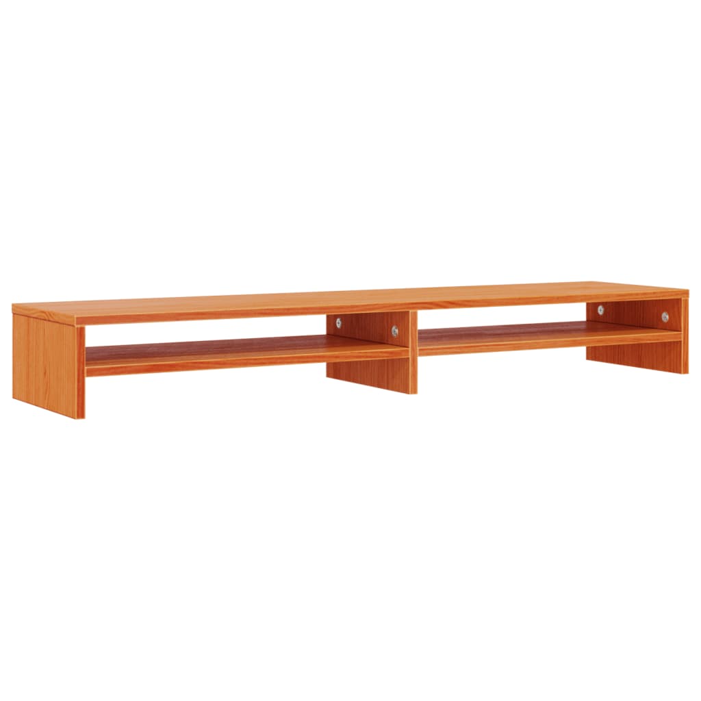 vidaXL Monitorständer Wachsbraun 100x24x13 cm Massivholz Kiefer