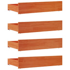 vidaXL Bettschubladen 4 Stk. Wachsbraun Massivholz Kiefer