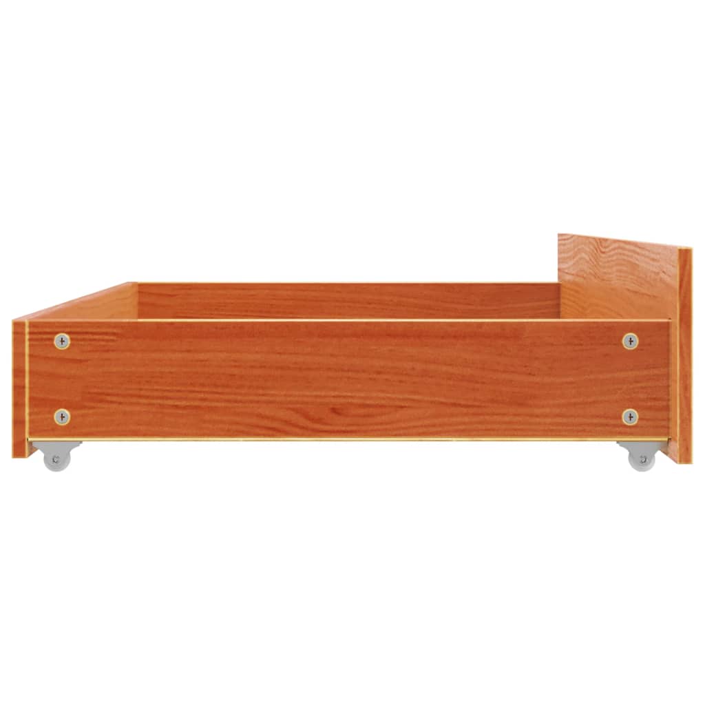 vidaXL Bettschubladen 4 Stk. Wachsbraun Massivholz Kiefer