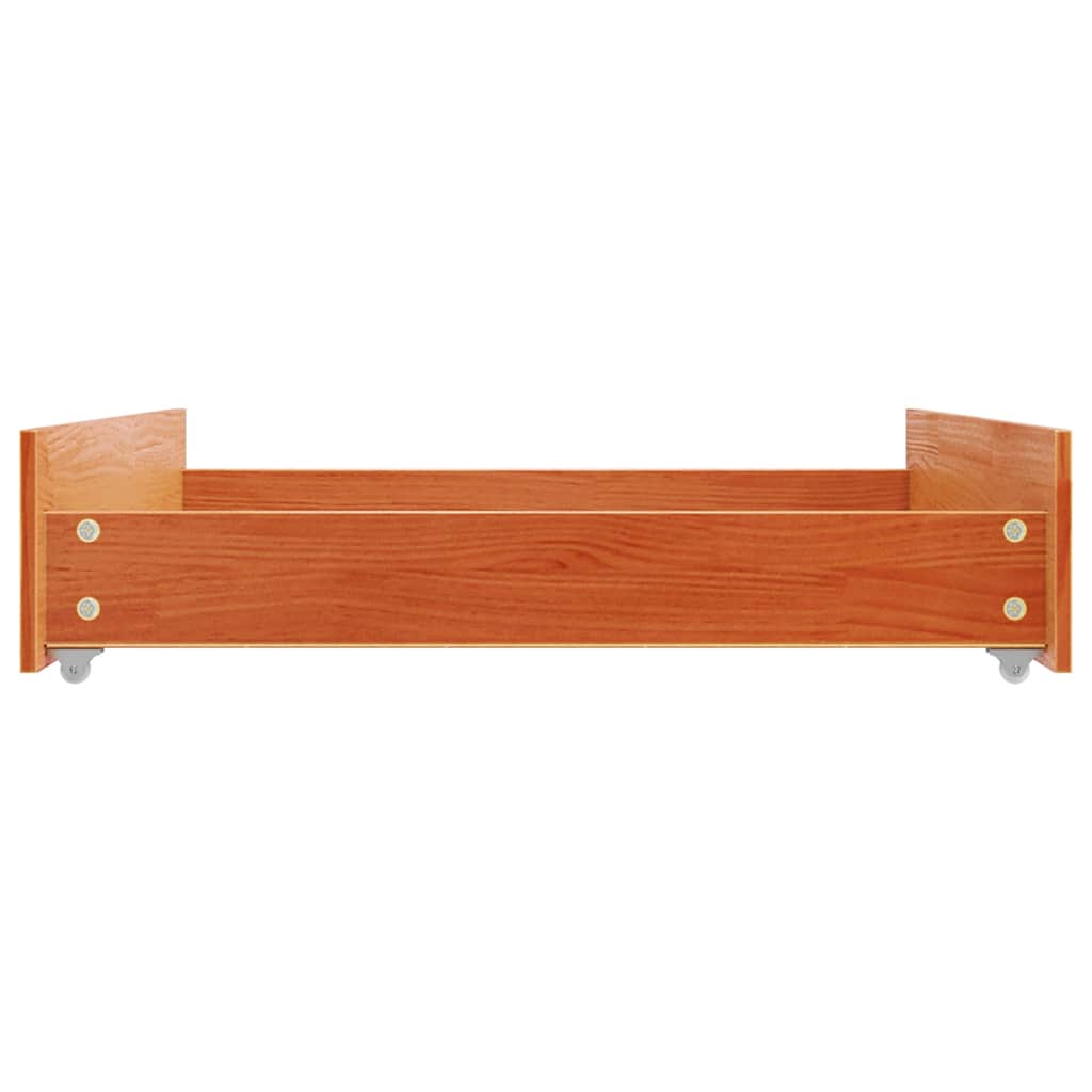vidaXL Bettschubladen 2 Stk. Wachsbraun Massivholz Kiefer