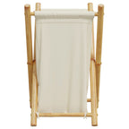 vidaXL Wäschekorb Cremeweiß 41,5x36x63,5 cm Bambus