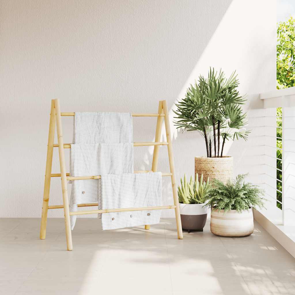 vidaXL Doppel-Handtuchleiter mit 4 Sprossen 90x50x100 cm Bambus