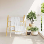 vidaXL Doppel-Handtuchleiter mit 4 Sprossen 90x50x100 cm Bambus