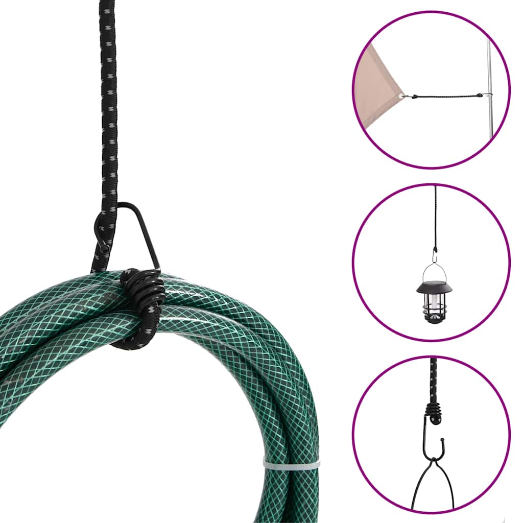 vidaXL Gummiseile Reflektierend mit Haken 10 Stk. 100 cm