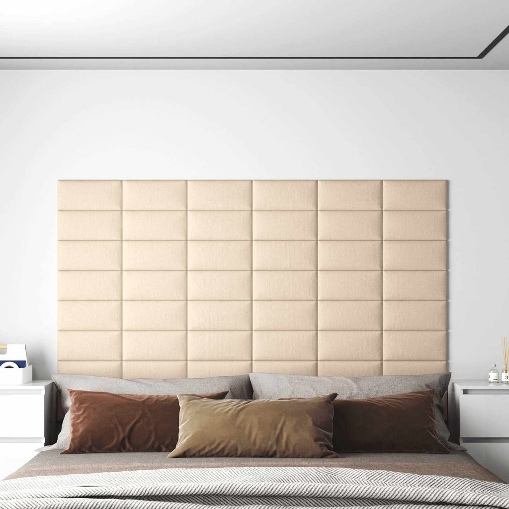 vidaXL Wandkopfteilen 12 pcs Creme 30 x 15 cm Stoff