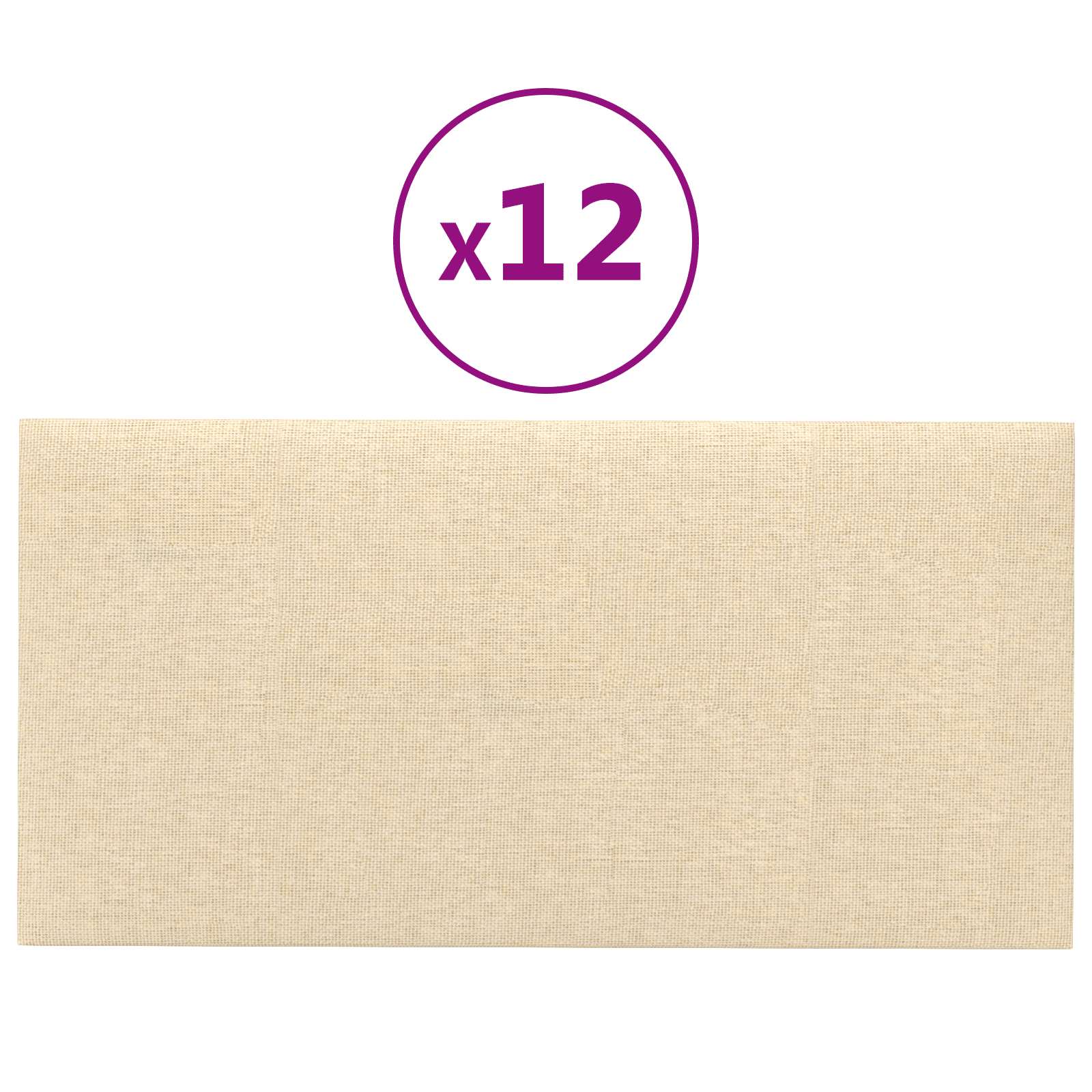 vidaXL Wandkopfteilen 12 pcs Creme 30 x 15 cm Stoff
