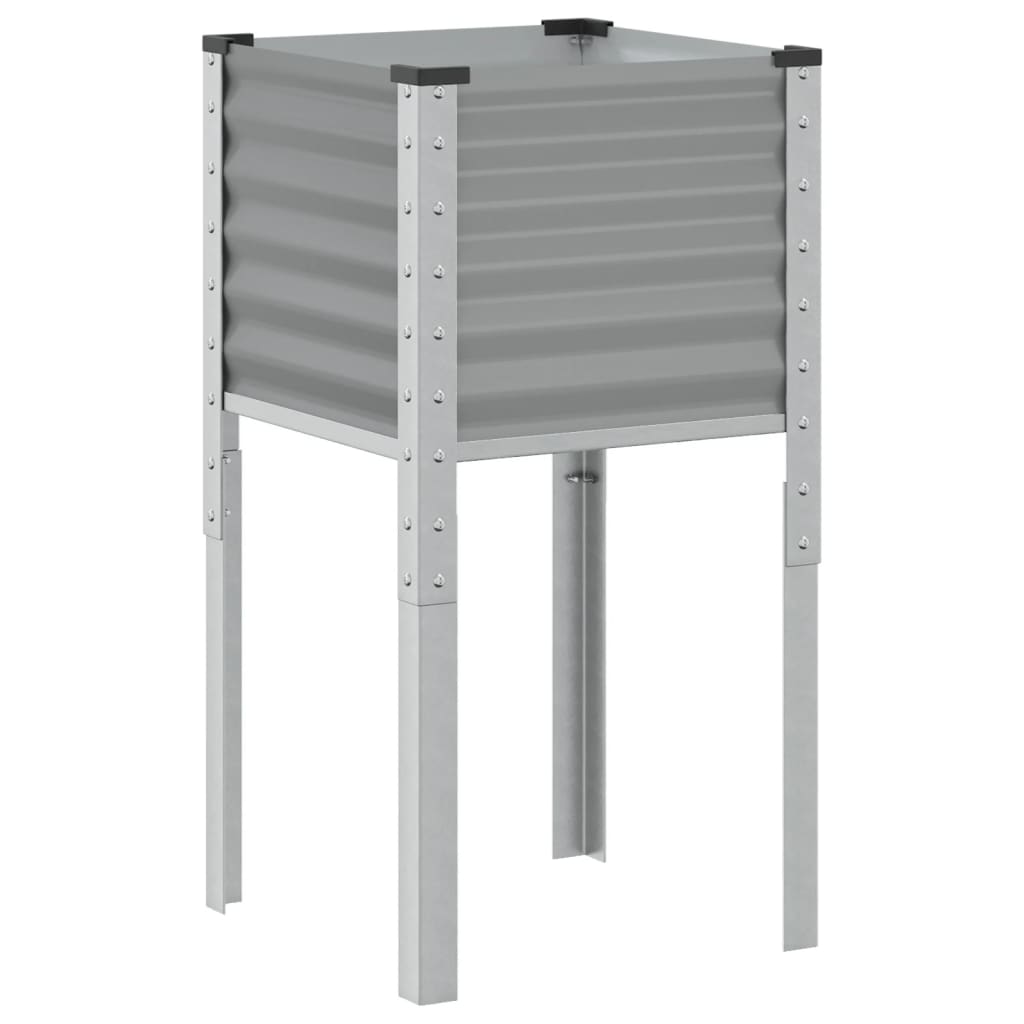 vidaXL Pflanzkübel Grau 45x45x88 cm Stahl
