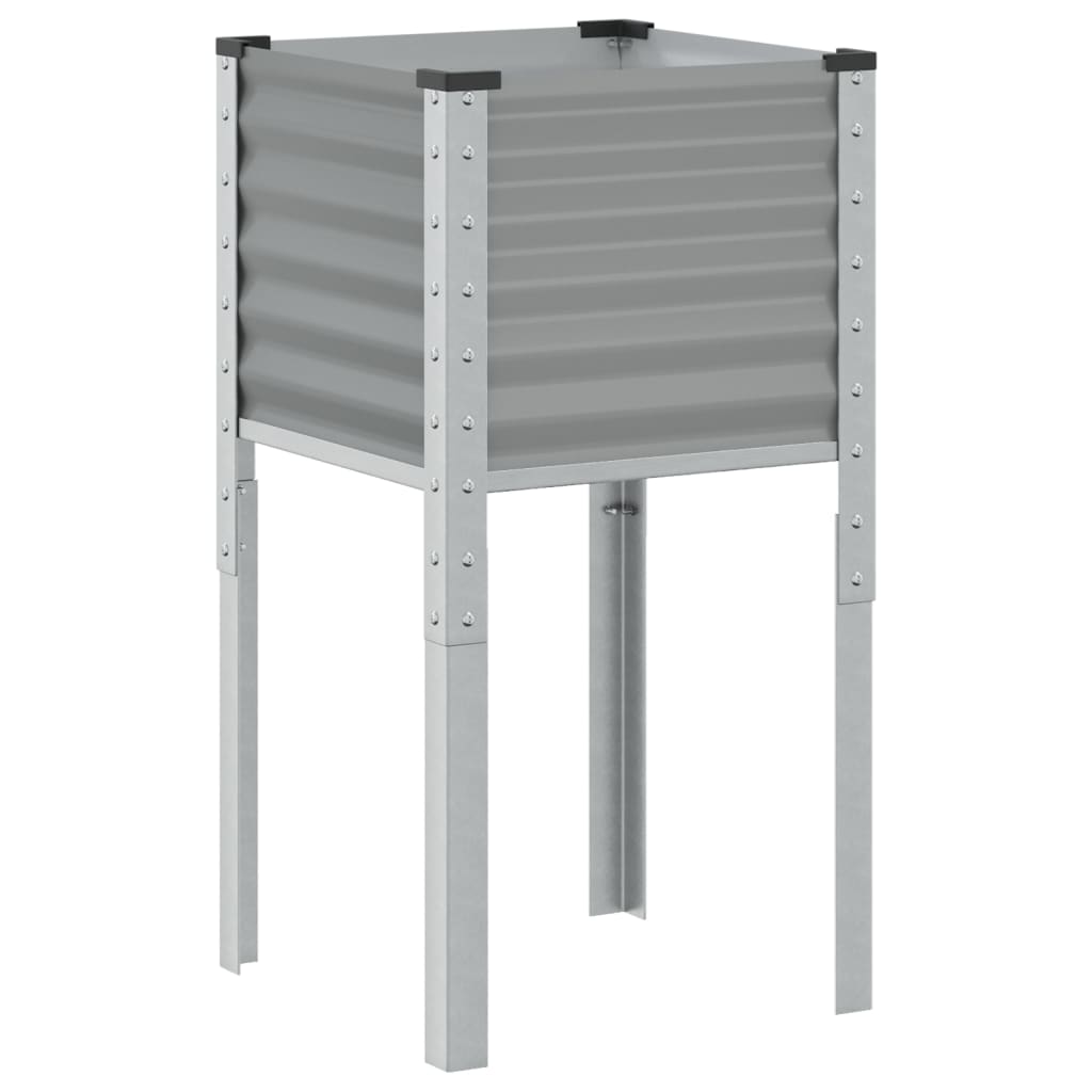 vidaXL Pflanzkübel Grau 45x45x88 cm Stahl