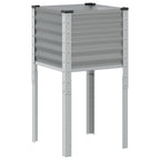vidaXL Pflanzkübel Grau 45x45x88 cm Stahl