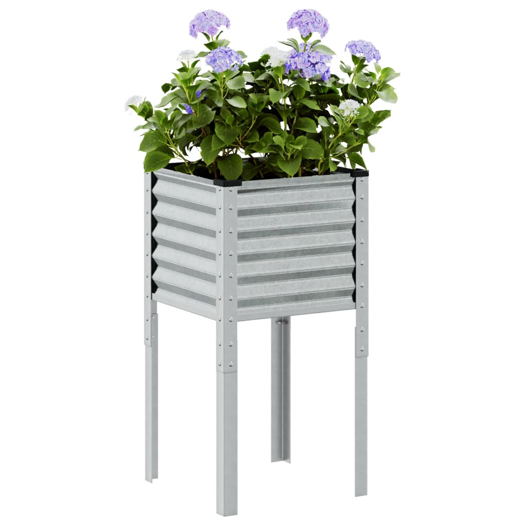 vidaXL Garten-Pflanzgefäß 45 x 45 x 88 cm Verzinkter Stahl
