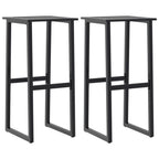vidaXL Barhocker 2 Stk. Schwarz 38x38x80 cm Pulverbeschichteter Stahl