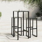 vidaXL Bartisch Schwarz 50x50x110 cm Pulverbeschichteter Stahl