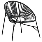 vidaXL Gartenstuhl in Ei-Form Schwarz Poly Rattan