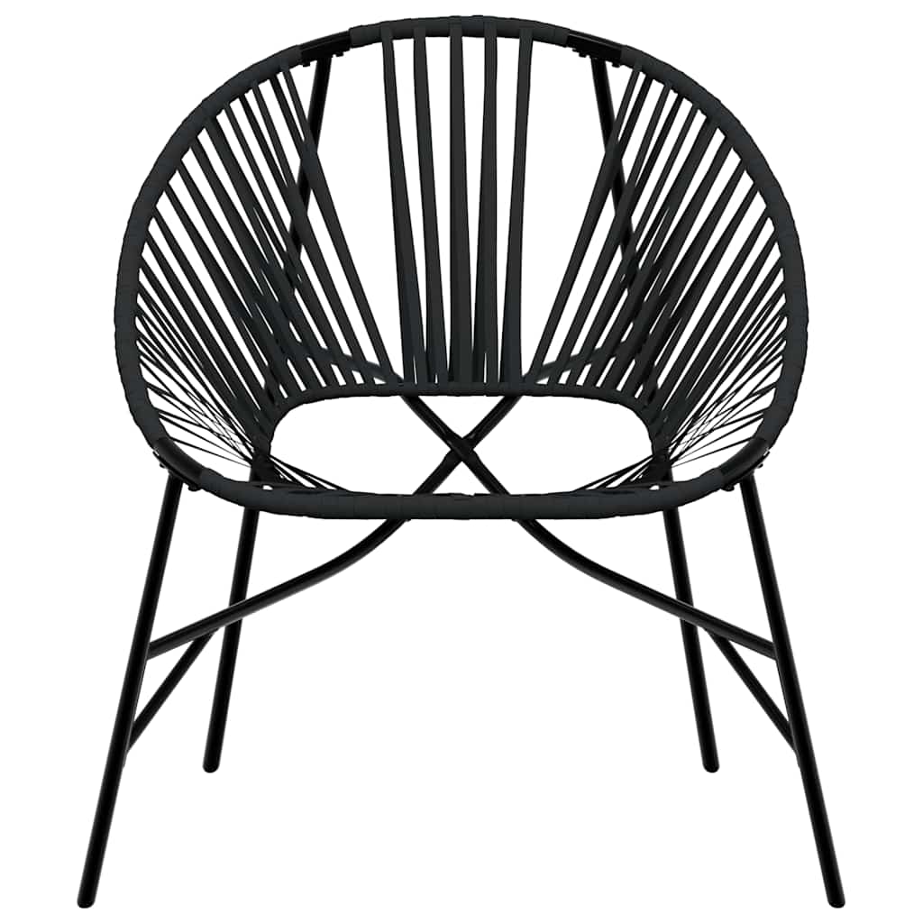 vidaXL Gartenstuhl in Ei-Form Schwarz Poly Rattan