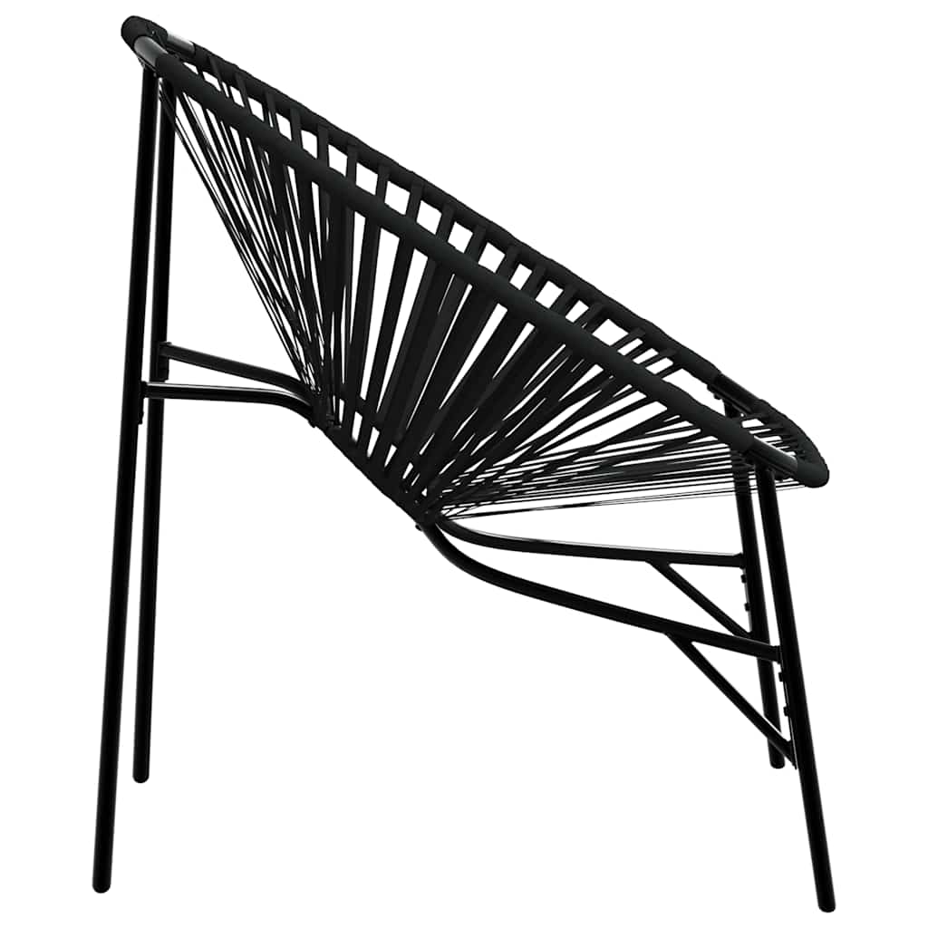 vidaXL Gartenstuhl in Ei-Form Schwarz Poly Rattan