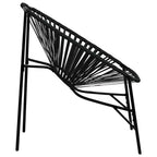 vidaXL Gartenstuhl in Ei-Form Schwarz Poly Rattan