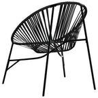 vidaXL Gartenstuhl in Ei-Form Schwarz Poly Rattan